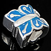 Enamel Sterling Silver European Beads, 925 Sterling Silver, Butterfly, plated, without troll Approx 4.5mm 