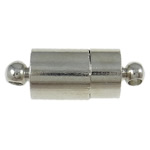 Brass Magnetic Clasp, Tube, single-strand, platinum color Approx 2MM 