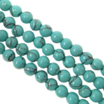Synthetische Türkis Perlen, rund, hellgrün, Grade A, Länge:15.5 ZollInch, verkauft von Strang[