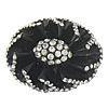 Ornamento de zapatos de aleación de zinc, Flor, chapado, esmalte & con diamantes de imitación, Negro, 48.2x37.5x11.5mm, Vendido por UD