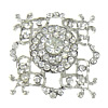 Cabochons de bijoux en alliage de zinc, fleur, Placage de couleur platine, dos plat & avec strass Vendu par PC