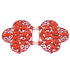 Zinc Alloy Decorative Buckle, with Acrylic, painted, faceted & with rhinestone & hollow, red Approx 2.5mm 