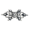 Hebilla decorativa de la aleación del cinc, aleación de zinc, Flor, chapado en color plomo negro, con diamantes de imitación de acrílico & con diamantes de imitación, 92x41x4.2mm, agujero:aproximado 2.5mm, Vendido por Set