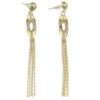 Fashion Fringe Earrings, Iron, with plastic earnut, gold color plated, with rhinestone, approx Approx 3.1 Inch 