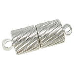 Brass Magnetic Clasp, Tube, cut design, 1/1 loop, more colors for choice, 14x5mm, Hole:Approx 1.5MM, Sold by PC