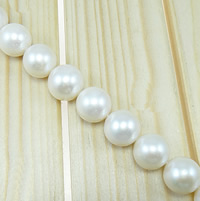 Round Cultured Freshwater Pearl Beads, natural, white, Grade AAAA, 12-15mm Approx 0.8mm .5 Inch 