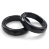 Black Agate Finger Ring, faceted, US Ring 