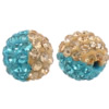 Strass Ton befestigte Perlen, Strass Ton befestigte Perelen, rund, mit Strass von Klasse A & zweifarbig, 10mm, Bohrung:ca. 2.0mm, verkauft von PC