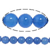 Perle Agate bleue naturelle, Rond, multiple tailles pour le choix, Niveau AA Environ 1-1.2mm Environ 15.5 pouce, Vendu par brin