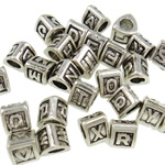 Zink Legierung Alphabet Perlen, Zinklegierung, plattiert, gemischt, keine, frei von Nickel, Blei & Kadmium, 7.5x9x9mm, Bohrung:ca. 4mm, 26PCs/setzen, verkauft von setzen