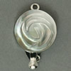 Shell Box Clasp, Natural Seashell, with Brass, Flat Round, platinum color plated, single-strand, 15.5mm Approx 1.5mm 