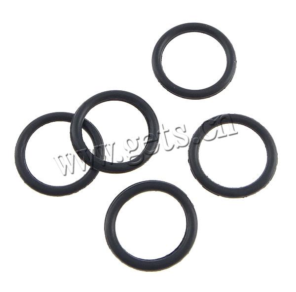 Rubber Stopper Beads, Donut, more sizes for choice, black, 20000PCs/Bag, Sold By Bag