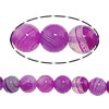 Natürliche Streifen Achat Perlen, rund, verschiedene Größen vorhanden, violett, Bohrung:ca. 0.8-1.2mm, Länge:ca. 15 ZollInch, verkauft von Strang