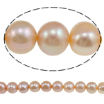 Perles de nacre rondes de culture d'eau douce, perle d'eau douce cultivée, naturel, rose, grade A, 10-11mm Environ 0.8mm pouce, Vendu par brin