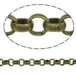 Rolo Eisenkette, Eisen, plattiert, Rolo Kette, keine, frei von Nickel, 7x2mm, 25m/Strang, verkauft von Strang