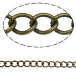 Twist ovale Einsenkette, Eisen, plattiert, keine, 8.9x7x1.4mm, 25m/Strang, verkauft von Strang