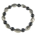 Perles en plastique Bracelets magnétiques  , Hématite, avec plastique revêtu de cuivre, styles différents pour le choix, 8mm pouce, Vendu par brin