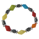 hématite magnétique bracelet, avec plastique revêtu de cuivre & Acrylique, plus de couleurs à choisir .5 pouce, Vendu par brin
