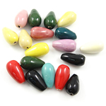 Glazed Porcelain Beads, Teardrop, mixed colors Approx 2mm 