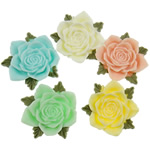 Cabujón de flor de resina, color sólido, más colores para la opción, 33x34x10mm, 2000PCs/Bolsa, Vendido por Bolsa