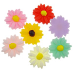 Harz Blume Cabochon, Volltonfarbe, keine, 24x23x6mm, verkauft von PC
