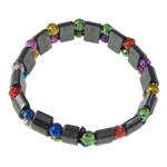 Kunststoff Perlen magnetische Armbänder, Non- magnetische Hämatit, mit Verkupferter Kunststoff, unisex, 11x6mm, Länge:7 ZollInch, verkauft von Strang
