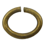 Messing öffnen Sprung Ring, oval, plattiert, keine, 6x5x0.8mm, Bohrung:ca. 3x4mm, verkauft von kg