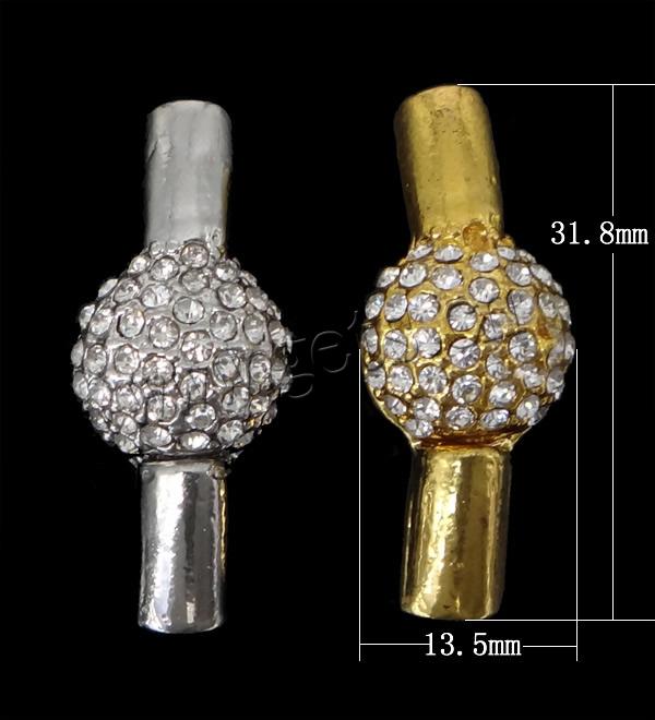 Cierre Magnético de Aleación de Zinc, Linterna China, chapado, Modificado para requisitos particulares & con diamantes de imitación, más colores para la opción, 31.8x13.5x10.5mm, agujero:aproximado 4x4mm, Vendido por UD