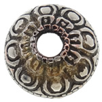 Zinc Alloy Bead Caps, Round, plated, with flower pattern nickel, lead & cadmium free Approx 4mm 