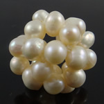 Ball Cluster Cultured Pearl Beads, perle d'eau douce cultivée, Rond, fait à la main, couleurs mélangées, 5-6mm 21mm, Vendu par PC