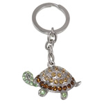 Rhinestone Zinc Alloy Key Chain, Turtle, with rhinestone, nickel, lead & cadmium free Approx 26mm .7 Inch 