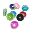 Rondelle Rhinestone Spacer, Brass, stoving varnish, with rhinestone, mixed colors Approx 2mm 