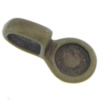 Messing Kleber auf Kautionen, flache Runde, antike Bronzefarbe plattiert, 6.5x13.5x5.8mm, Bohrung:ca. 4mm, verkauft von PC