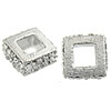 Zinc Alloy Large Hole Beads, Square, plated, Customized & with rhinestone Approx 5mm 