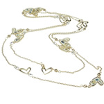 Zinc Alloy Iron Chain Necklace, with iron chain & Acrylic, with rhinestone, nickel, lead & cadmium free .4 Inch 