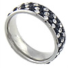Нержавеющая сталь Rhinestone палец кольцо, нержавеющая сталь, с клей, со стразами, размер:6.5, продается PC