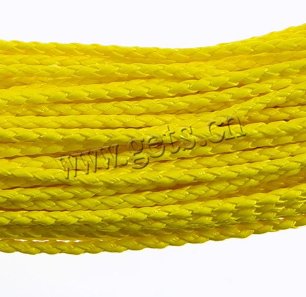 PU Cord, PU Leather, handmade, braided & more sizes for choice, yellow, 100Yards/Lot, Sold By Lot