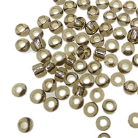 Perles de verre ligné argent, perles de rocaille en verre, rondelle, argenté, translucide, plus de couleurs à choisir, grade AAA Environ 1mm, Vendu par sac