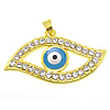 Zinc Alloy Evil Eye Pendant, Horse Eye, plated, Customized & enamel & with rhinestone Approx 4mm 
