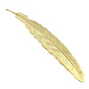 Filigree Brass Stampings, Feather, plated 
