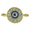 Evil Eye Jewelry Connector, Zinc Alloy, plated, enamel & with rhinestone & 1/1 loop Approx 2mm 