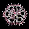 Zinc Alloy Brooch Finding, Flower, plated, Customized & with rhinestone 