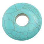 Colgantes de turquesa sintética, Turquesa sintético, Donut, azul, 40x40x6mm, Vendido por UD