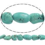 Dyed Natural Turquoise Beads, Dyed Turquoise, Nuggets, blue, 7-11x6-8mm Approx 1mm Approx 15.5 Inch 