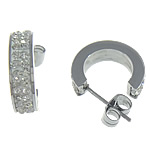 Stainless Steel Stud Earring, stainless steel post pin, with rhinestone 