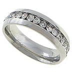 Rhinestone Stainless Steel Finger Ring, with rhinestone, 6mm, 19mm, US Ring 