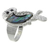 Shell Finger Ring, Brass, with Abalone Shell, Owl, platinum color plated, adjustable & with rhinestone, Grade A 18mm, US Ring 