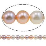 Perles de nacre rondes de culture d'eau douce, perle d'eau douce cultivée, naturel, multicolore, grade AAA, 10-11mm Environ 0.8mm pouce, Vendu par brin