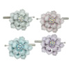 Various Zinc Alloy Component, Flower, platinum color plated, enamel & with rhinestone Approx 3.5, 2mm 