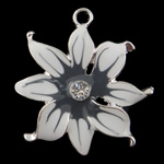 pendentifs de fleur en alliage zinc, alliage de zinc, Placage, émail & avec strass, plus de couleurs à choisir Environ 2mm, Vendu par PC